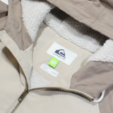 QUIKSILVER Sherpa Lined Womens Jacket Beige Hooded Colourblock M