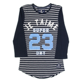 SUPERDRY Striped Womens T-Shirt Blue 3/4 Sleeve XS