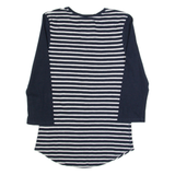 SUPERDRY Striped Womens T-Shirt Blue 3/4 Sleeve XS