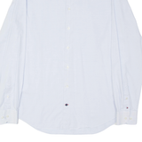 TOMMY HILFIGER Tailored Slim Fit Mens Shirt Blue Spotted Long Sleeve M