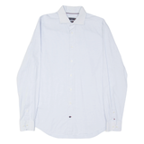 TOMMY HILFIGER Tailored Slim Fit Mens Shirt Blue Spotted Long Sleeve M