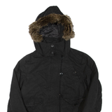 PUMA Womens Puffer Jacket Black Hooded M