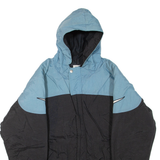 NIKE Womens Jacket Black Nylon Hooded Colourblock M