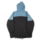 NIKE Womens Jacket Black Nylon Hooded Colourblock M