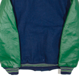 Mens Jacket Blue Wool Colourblock L