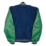 Mens Jacket Blue Wool Colourblock L