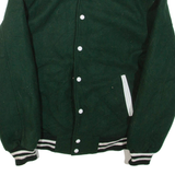 MAK & RID Mens Bomber Jacket Green Wool S