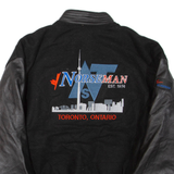 Mens Jacket Black Leather Wool XL