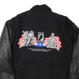 GAME Mens Jacket Black Leather Wool USA XL