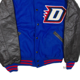 TM ATHLETICS USA Mens Jacket Black Leather Wool Colourblock XL