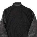 NORTH END Mens Jacket Black Leather Wool M