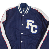 FC Mens Jacket Blue Leather Wool L