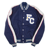 FC Mens Jacket Blue Leather Wool L