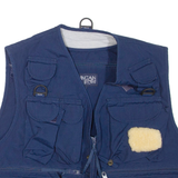 DUNCAN ROW Utility Mens Gilet Blue L