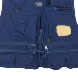 DUNCAN ROW Utility Mens Gilet Blue L