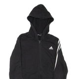 ADIDAS Boys Track Jacket Black Hooded 15-16Y