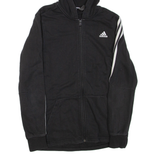 ADIDAS Boys Track Jacket Black Hooded 15-16Y