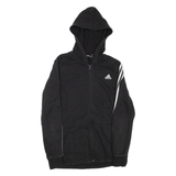 ADIDAS Boys Track Jacket Black Hooded 15-16Y