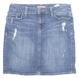 TOMMY HILFIGER Womens Straight Skirt Blue Short Denim UK 8