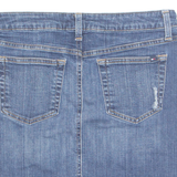 TOMMY HILFIGER Womens Straight Skirt Blue Short Denim UK 8