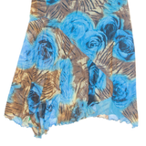 Stretch Womens Flare Skirt Blue Knee Length Floral M