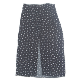 H&M Womens A-Line Skirt Black Knee Length Floral UK 8