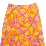 EDU CARE Womens A-Line Skirt Orange Midi Floral M