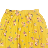 ZARA Womens Skater Skirt Yellow Short Floral S