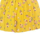 ZARA Womens Skater Skirt Yellow Short Floral S