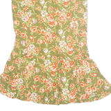 Womens Trumpet Skirt Green Midi Floral M