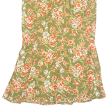 Womens Trumpet Skirt Green Midi Floral M