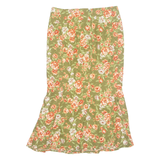 Womens Trumpet Skirt Green Midi Floral M
