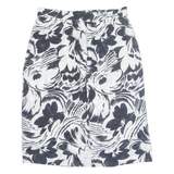 Womens Straight Skirt Black Knee Length Floral M