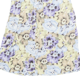 Womens A-Line Skirt Blue Knee Length Floral M
