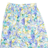Womens A-Line Skirt Blue Knee Length Floral M