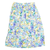 Womens A-Line Skirt Blue Knee Length Floral M