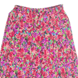 Womens Pleated Skirt Red Knee Length Floral M