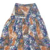 Womens Pleated Skirt Blue Long Floral M