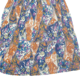 Womens Pleated Skirt Blue Long Floral M