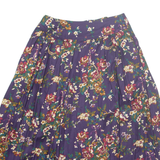 CHARTER CLUB Womens A-Line Skirt Purple Midi Floral S