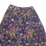 CHARTER CLUB Womens A-Line Skirt Purple Midi Floral S