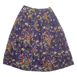 CHARTER CLUB Womens A-Line Skirt Purple Midi Floral S
