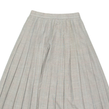 Womens Pleated Skirt Beige Midi Check UK 4