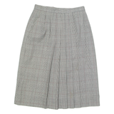 WOODWARD Womens Pleated Skirt Grey Midi Wool Check UK 10