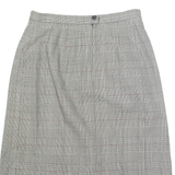 WOODWARD Womens Pleated Skirt Grey Midi Wool Check UK 10