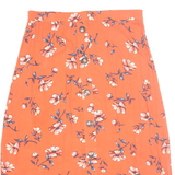 APT.9 Womens A-Line Skirt Orange Midi Floral L