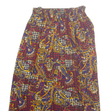 Womens A-Line Skirt Red Midi Crazy Pattern XS
