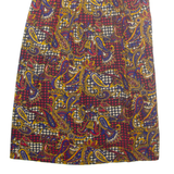 Womens A-Line Skirt Red Midi Crazy Pattern XS