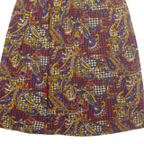Womens A-Line Skirt Red Midi Crazy Pattern XS