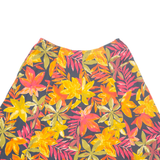 Womens A-Line Skirt Orange Knee Length Floral M